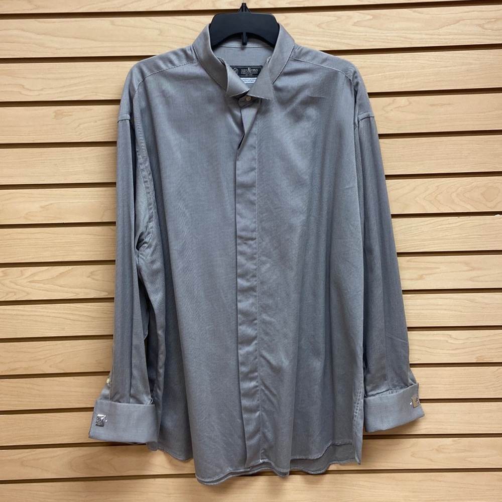 SAN REMO fashionable men French Cuff shirt Size 18 with cuff links